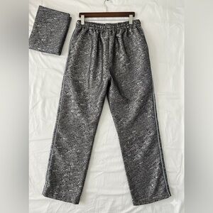 DAWANG New York Grey Brocade Jacquard Wide Leg Track Pants - M